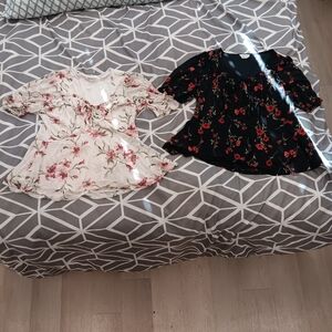 2 Ember Brand Floral Blouses SIZE XL